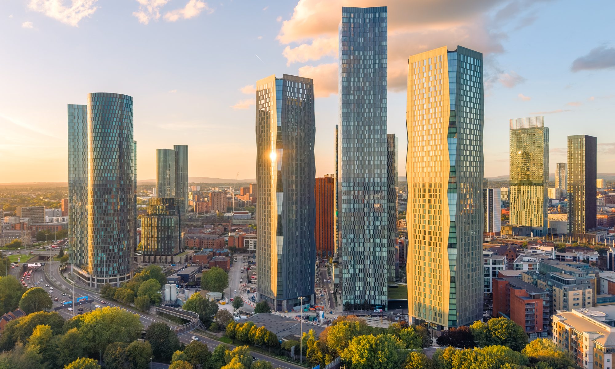 Skyline of New Jackson, Manchester